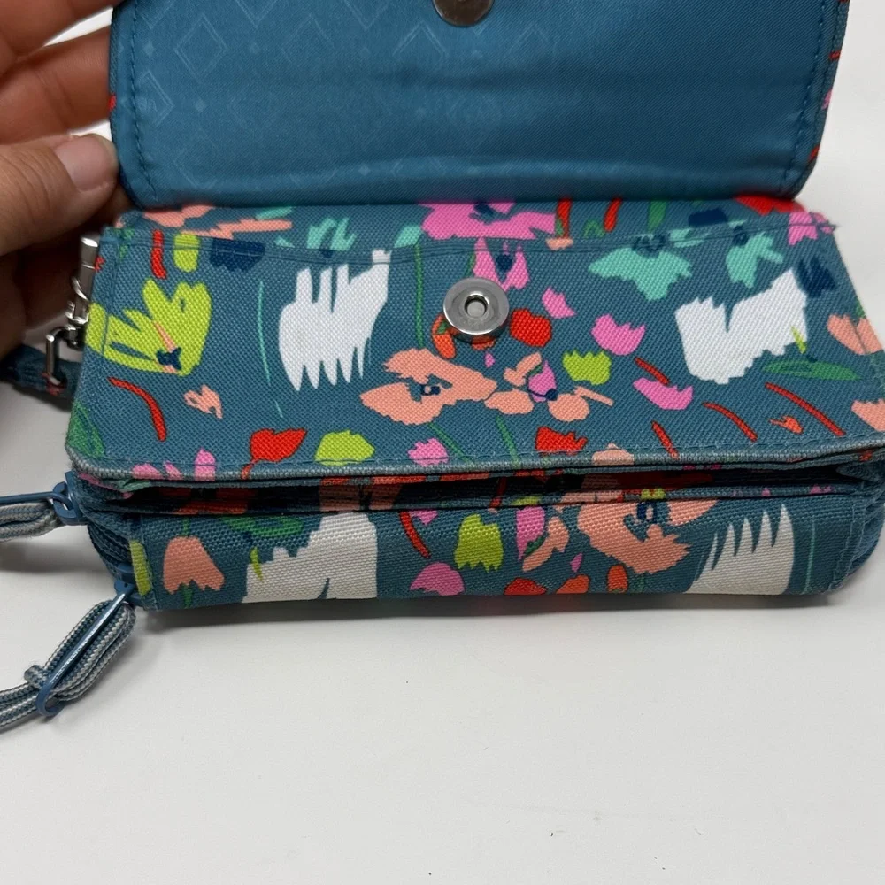 Vera Bradley Floral Wristlet - Teal and Multicolor